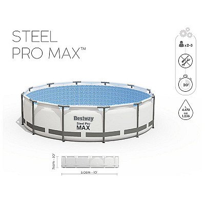 Ātri saliekams āra baseins Bestway Steel Pro Max 305 x 76 cm.