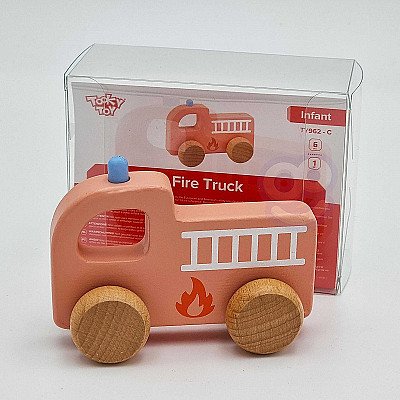 Bērnu koka ugunsdzēsēju mašīna Tooky Toy