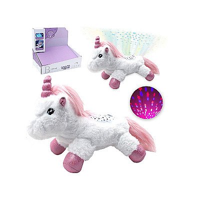 Rotaļlietu gulšņi Unicorn ar projektoru 10 šūpuļdziesmas Woopie