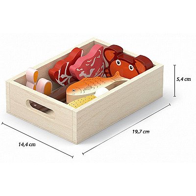 Bērnu koka pārtikas komplekts kastītēs Viga