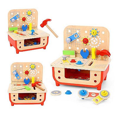 Bērnu koka darbnīcas galds ar instrumentiem Tooky Toy