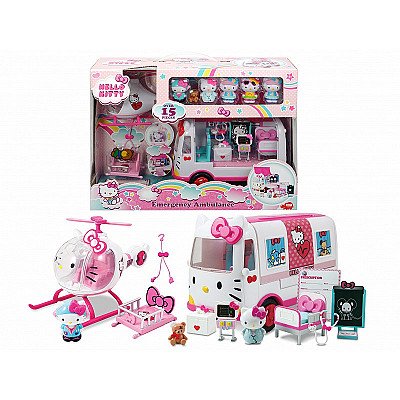 Dickie Hello Kitty ātrās palīdzības automašīnu glābšanas figūru helikopters