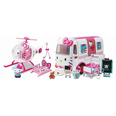 Dickie Hello Kitty ātrās palīdzības automašīnu glābšanas figūru helikopters