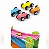 Krāsains koka slidkalniņš rotaļu automašīnām Viga