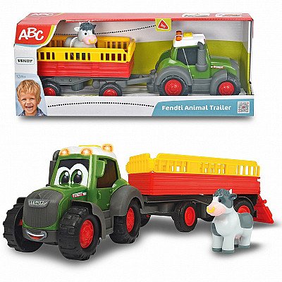 Dickie Abc Happy Fendt traktors ar mājdzīvnieku piekabi
