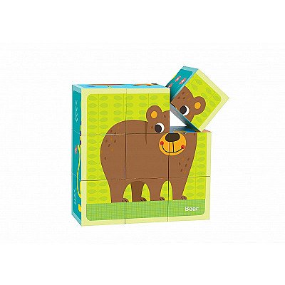 Koka dzīvnieku puzles bloki Tooky Toy