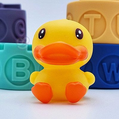 Mīkstie bērnu sensorie bloki - piramīda ar Woopie Duck