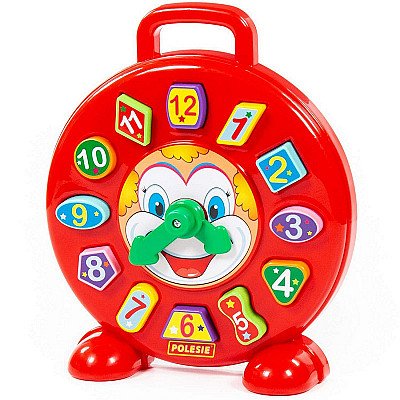 Bērnu pulkstenis palīdzēs apgūt krāsas/formas/skaitļus/stundas Klaunu pulkstenis