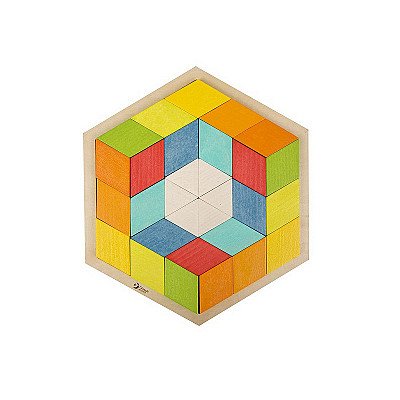 Koka 3D krāsainas puzles