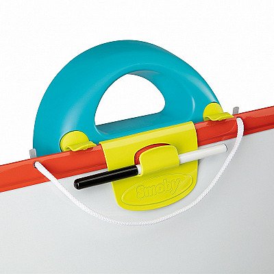 Divpusējs magnētisks tāfeles statīvs, saliekams plaukts