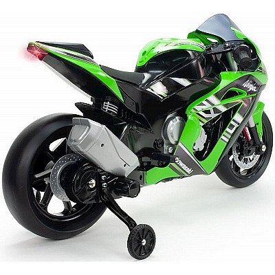 Injusa Kawasaki Ninja motocikla 12V akumulators Mp3 gaismas piepūšamie riteņi