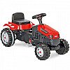 Woopie Farmer Gotrac sarkanais pedāļa traktors ar klusiem riteņiem