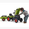 Falk Green pedāļa traktors Claas ar piekabi
