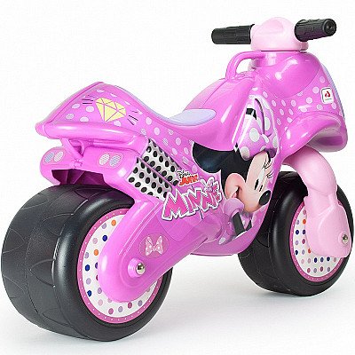 Injusa Minnie Mouse brauc ar motociklu skriešanas velosipēdu