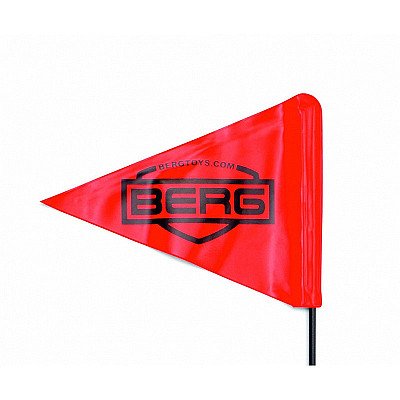 Berga Budas kartinga drošības karogs ar sarkanu stabu