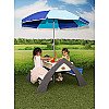 Koka piknika galds ar lietussargu deltu