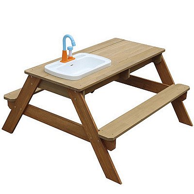 Axi Emily piknika galds ar soliņu, jaucējkrānu, izlietni un ūdens/smilšu traukiem