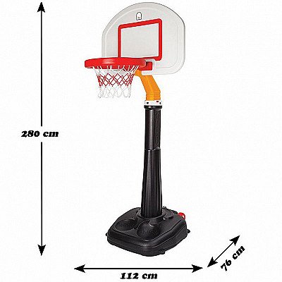 Regulējams basketbola statīvs bērniem ar grozu Woopie 280 cm.