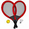 Sarkanas lielas badmintona tenisa raketes bērniem ar piederumiem Woopie