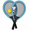 Zilas lielas badmintona tenisa raketes bērniem ar piederumiem Woopie