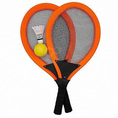 Oranžas lielas badmintona tenisa raketes bērniem ar piederumiem Woopie