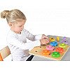 Koka bērnu krāsu šķirošanas spēle Tots & Hoops Sorter