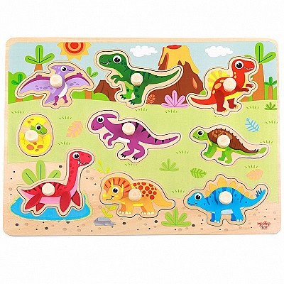 Bērnu koka puzle Dinosaurs Tooky Toy