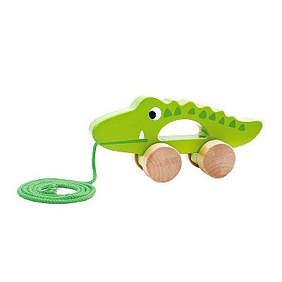 Rotaļlieta Koka velkama krokodila rotaļlieta