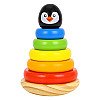 Karājas koka rotaļlietu piramīda Pingvīns TOOKY TOY