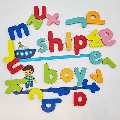 Bērnu alfabēta mīkla ar burtiem vārdiem dzīvnieki Tooky Toy