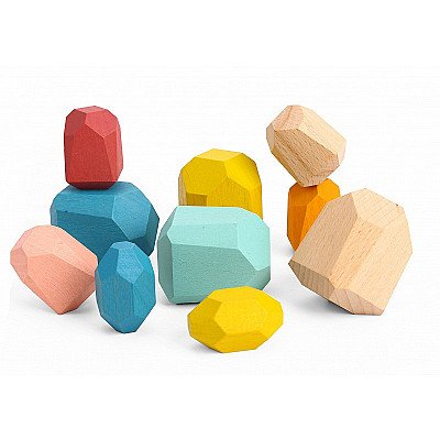 Koka montessori balansēšanas akmeņi 16 gab. Tooky Rotaļlieta