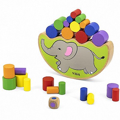 Koka puzles balansēšana Elephant Viga Rotaļlietas