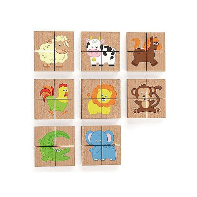 Viga Wooden Puzzle Magnetic Animals Puzzle Fsc sertifikāts