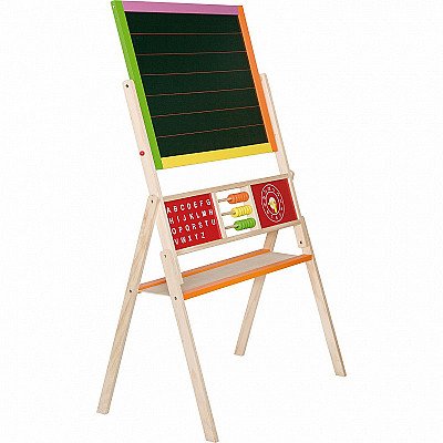 Divpusējs izglītojošs zīmēšanas dēlis ar abacus Viga Toys
