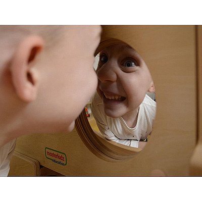 Koka sensoro sienas dēlis Rotaļīgi spoguļi Masterkidz