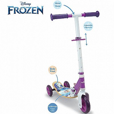 Smoby Scooter trīsritenis Frozen. Saldēta koka