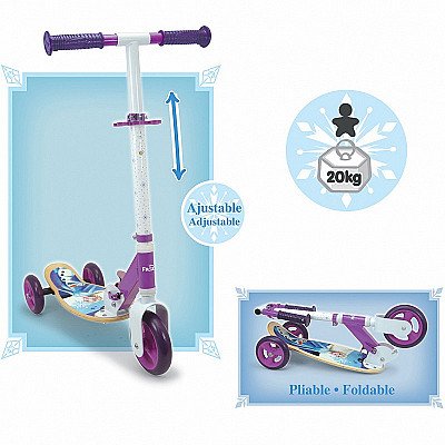 Smoby Scooter trīsritenis Frozen. Saldēta koka