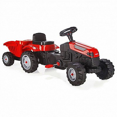 Woopie Farmer Gotrac Maxi pedāļa traktors ar piekabi
