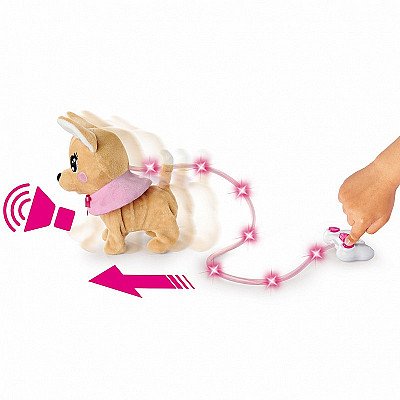 Simba Chi Chi Love Doggy Loomy tiek vadīts ar apgaismojuma kabeli