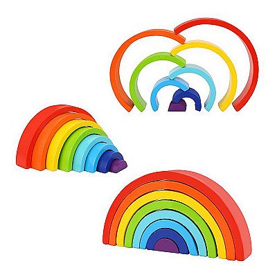 Koka montessori Rainbow puzle Tooky Rotaļlieta