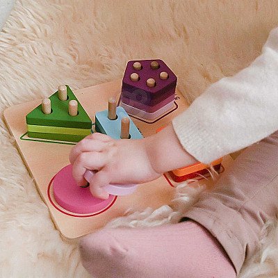 Koka ģeometriskais šķirotājs, lai iemācītos skaitīt Tooky Toy