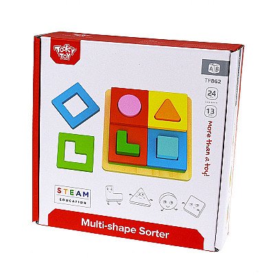 Montessori koka krāsas puzles formas Tooky Toy