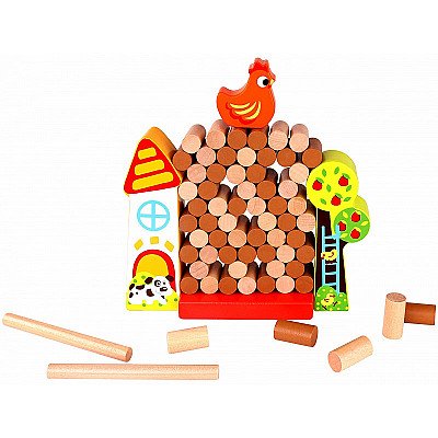 Spēle Jenga Wooden Chicken Farm Tooky Rotaļlieta