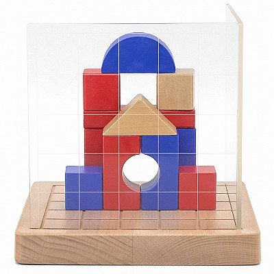 Koka Montessori 3D celtniecības bloki Viga rotaļlietas
