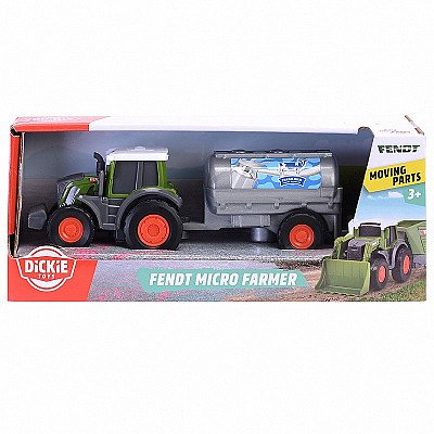 Traktors ar piena tvertni 18 cm Dickie Farm