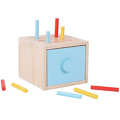 Koka izglītojoša kubu atvilktne 4 vienā rotaļlieta
